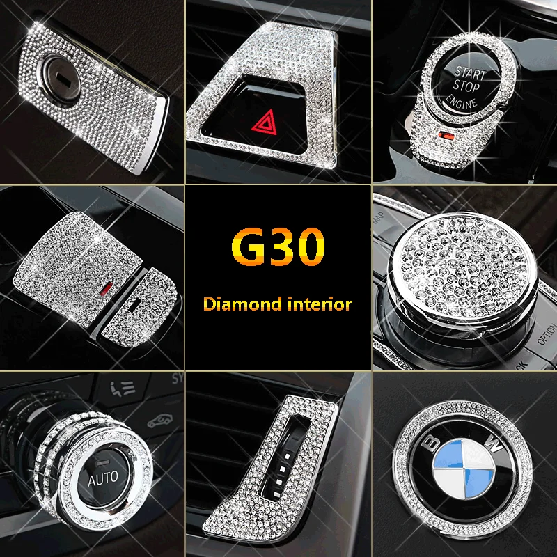 

Applicable to BMW G30 interior accessories diamond stickers 18-19 new 5 series multimedia steering wheel wind stickers