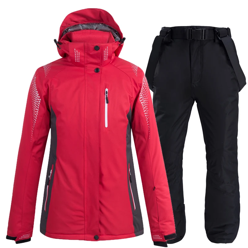 

Winter Ski Suit Men Women Thicken Warm Windproof Waterproof Skiing Male Female Clothes Set Outdoor Snowboard Jackets And Pants