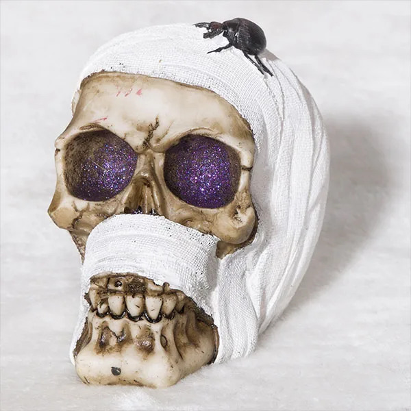 White Mummy Strongwell пиратский череп статуи скульптуры Смола Хэллоуин предмет интерьера человеческий головной убор череп размер 1:1 модель - Цвет: White Mummy