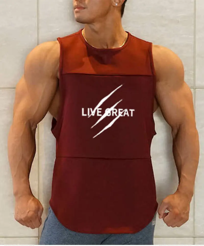 Triceps Brothers корейский стиль сетка без рукавов Быстросохнущий жилет мужской дышащий спортивный фитнес жилет футболка