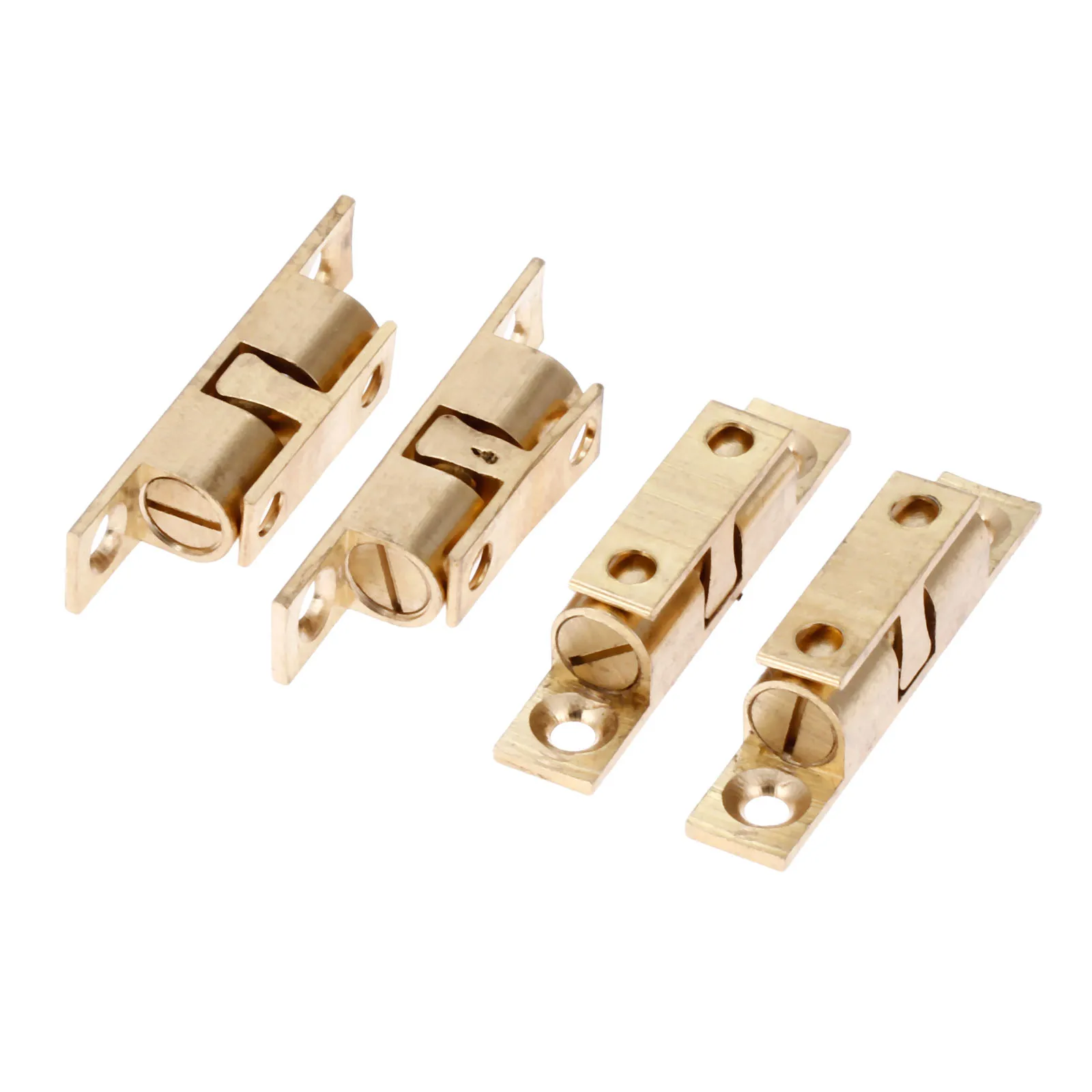 4pcs Brass Tone Drawer Cabinet Door Latch Clip Lock Durable Ball Touch Catches 50mm Pure Copper Double Ball Latch Clip Lock