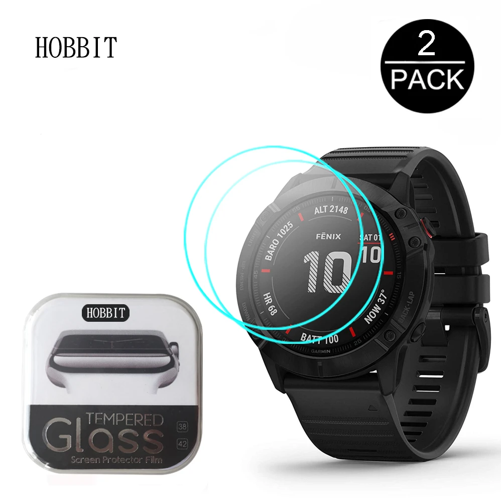 2 упаковки 2.5D прозрачное закаленное стекло для защиты экрана Garmin Fenix 6 6s 6x Pro Sapphire