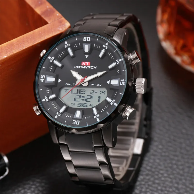 Sports Watches Digital Waterproof Quartz-Clock Military Black Men Mens Luxury Top LED