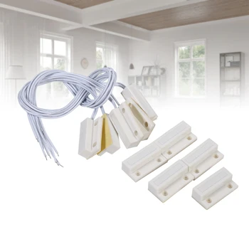 

5pcs White Recessed Magnetic Window Door Contacts Alarm Security Reed Switch Home Alarm System