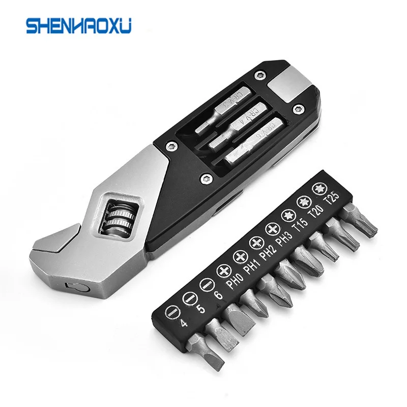 Tanio Mini wielofunkcyjny klucz nastawny przenośny śrubokręt 13 bitów nóż ze stali
