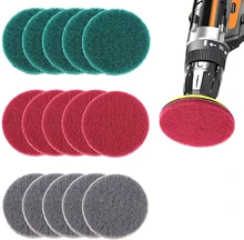 Tampon à récurer polyvalent 5 pouces, 6 pièces, rond grain 240 à 1500, tissu en Nylon robuste industriel pour le polissage et le meulage
