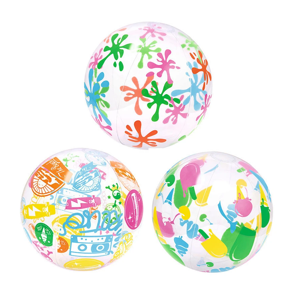 大サイズ透明カラー印刷ビーチボールビーチボールインフレータブルボールハンドボールプール水球アクセサリーおもちゃ アクセサリ Aliexpress