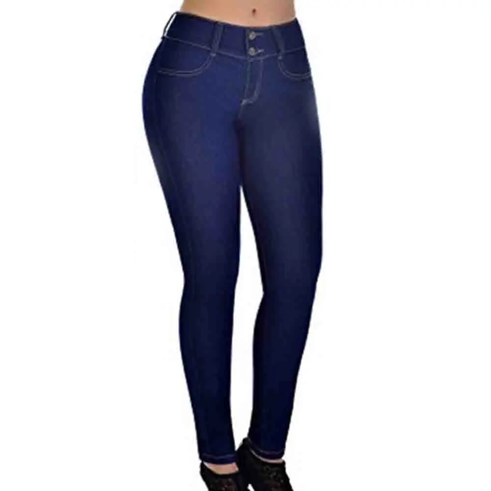 

Sovalro Solid Women Stretch Skinny Jeans Butt Lifting High Waist Female Trousers Pants Pockets Causal Femme Sheath Pencil Jeans