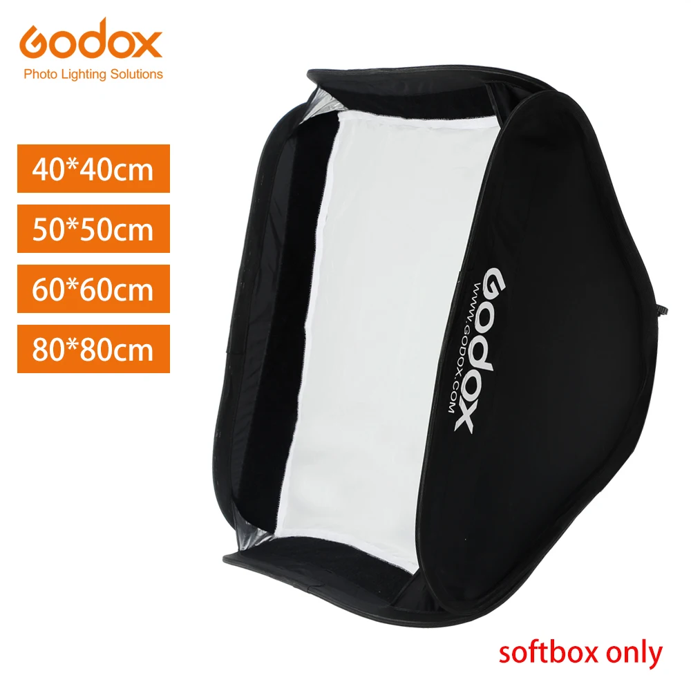 Godox 40x40 см 50x50 60x60 80x80 складной софтбокс для вспышки Speedlite S-типа Кронштейн подходит