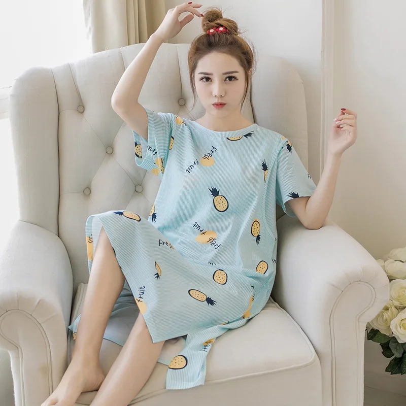 Ночная рубашка для кормящих матерей, кормящих yi xia, тонкое платье для беременных женщин, Хлопковая весенняя и осенняя одежда для родов, пижама