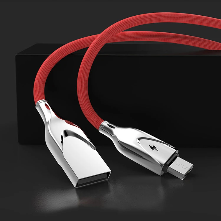 Цинковый сплав USB кабель 2.1A Нейлон Micro USB кабель для зарядки для samsung Galaxy type C кабель для передачи данных код для huawei Xiaomi телефон зарядное устройство - Цвет: Red