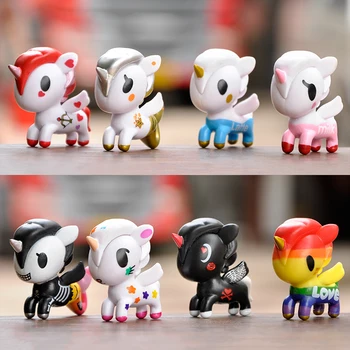 

New Unicorn PVC Dolls Surprise Baby Girls Toys Models Blind Box Rainbow Pony Cute Mini Powder Ingested Girl Heart Doll