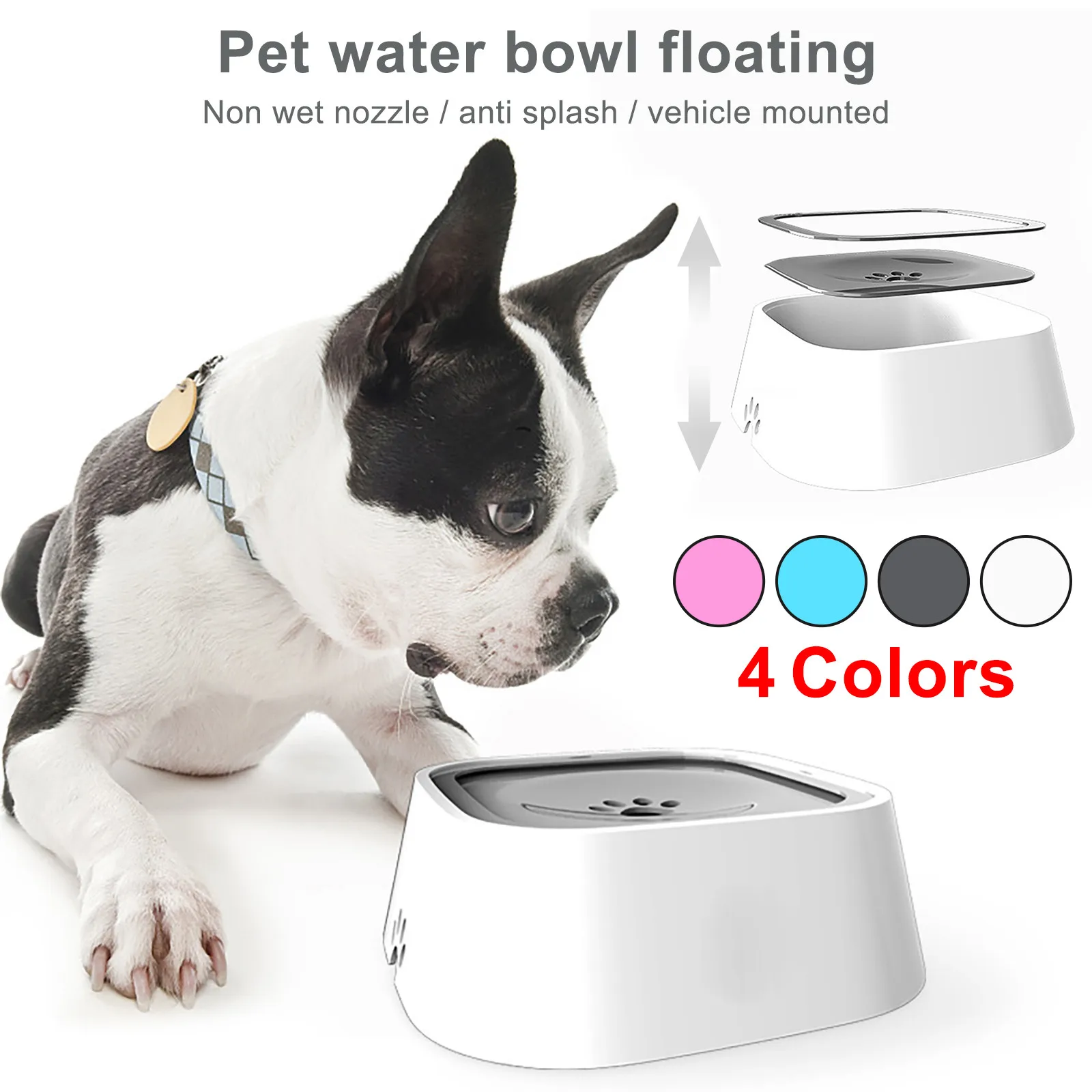 Cuenco flotante para mascotas, cuenco para gatos y perros, bebedero de agua sin salpicaduras, dispensador de agua para perros # t2g