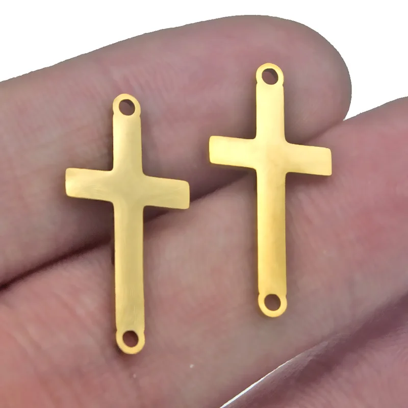 5 шт./лот соединитель из нержавеющей стали крест подвески кулон Кристиан двойное