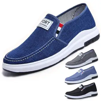 

Men Shoes Autumn Casual denim canvas shoes Men Male Fashion Platform Sneakers Slip Breathable Driving Shoes Mens Mocassin Homme