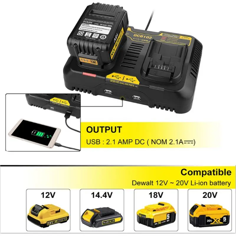Two Slot Charging Station DCB102 Li-ion Battery