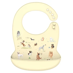 Silicone Waterproof Banana Bib - Soft, Adjustable Baby Feeding Apron (Pet dog)