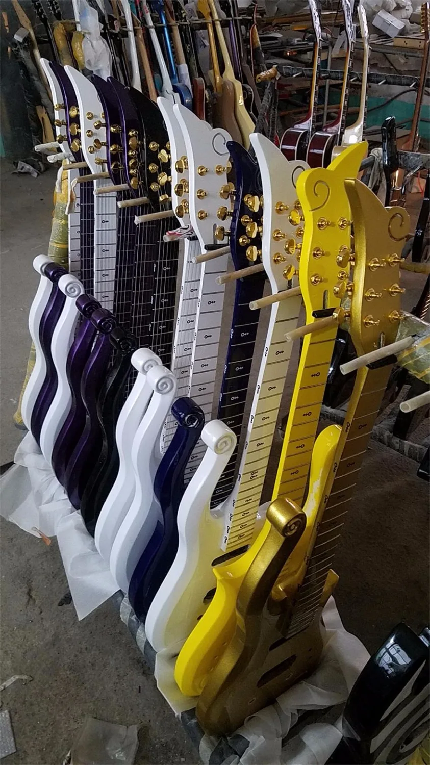 Prince-Cloud-Stock-Top-Quality-Classical-Electric-Guitar-Symbol-inlays-Hand-Made-Free-Shipping