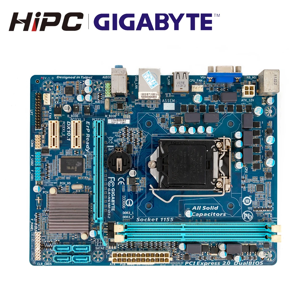 Gigabyte GA-H61M-DS2 настольная материнская плата H61 LGA 1155 для Core i3 i5 DDR3 16 Гб Micro-ATX H61M-DS2 б/у материнская плата