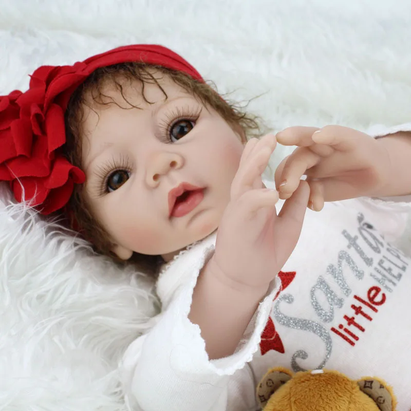 Популярный реалистичный реборн ребенок 55 см Силиконовая Детская кукла из винила для новорожденного ребенка плюшевая игрушка девочка и дети подарок детям