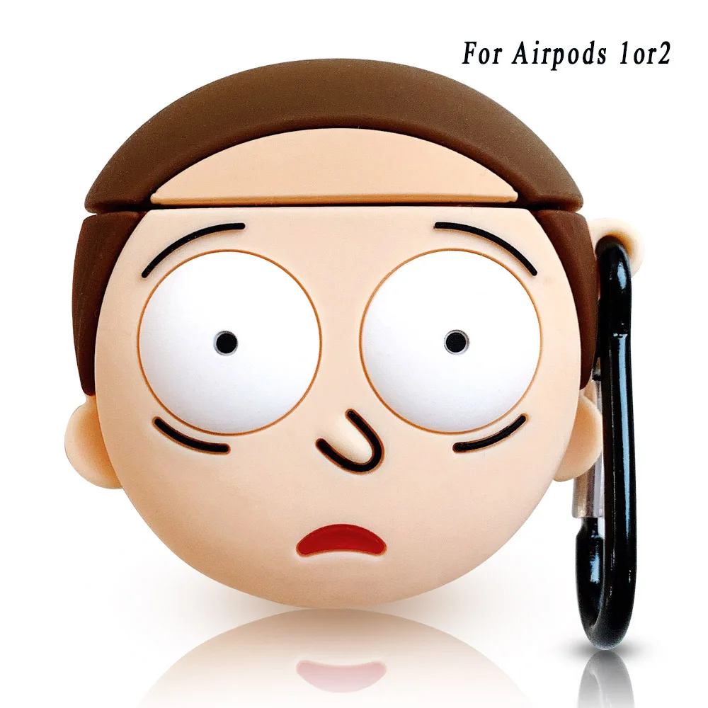 Чехол для наушников Airpods, силиконовый чехол Rick And marty, защитный чехол для Apple Airpods, чехол, аксессуары - Цвет: Morty A