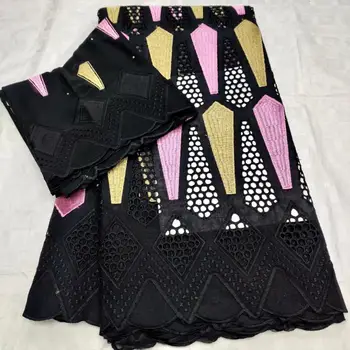 

African Net Lace Fabric French 100% Cotton Punch Embroidered 2020 High Quality Nigerian Party Laces Fabrics 5+2Yards/Lot A-1064