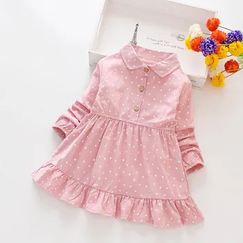 

Girls Clothes Spring Autumn New Children Clothing Dot Print Fashion Long Sleeve Kids Princess Dress Baby Girls Dress 1-8Y
