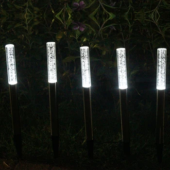 

8pcs Bubble Solar Tube Stake Lights Garden Stick Light Outdoor Acrylic Solar Powered Lamp for Garden Patio Backyard Pathway