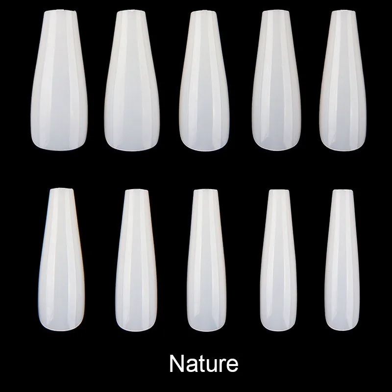 600 шт./пакет балерина дизайн Профессиональные Поддельные накладные ногти искусственные Длинные накладные ногти капсула Ongle прозрачный/Природа/белый - Цвет: Nature