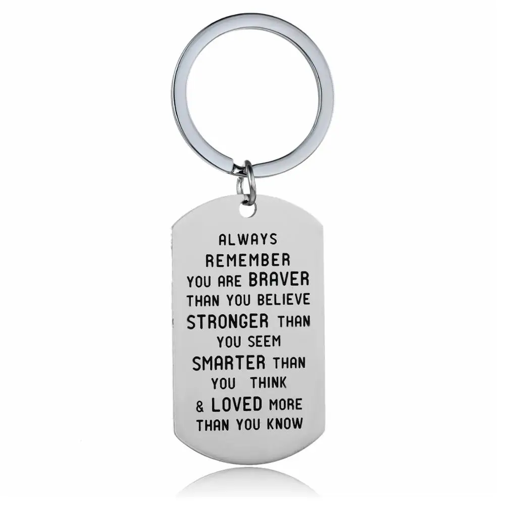 12 шт. всегда помните что вы Braver чем считаете брелок Dog Tag с подвесками для ключей