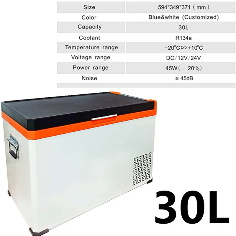 30L Portable Car Refrigerator and Home use Auto Compressor Fridge with Handle Mini Freezer Cooler for Outdoor DC 12V 24V AC 220V mini travel fridge