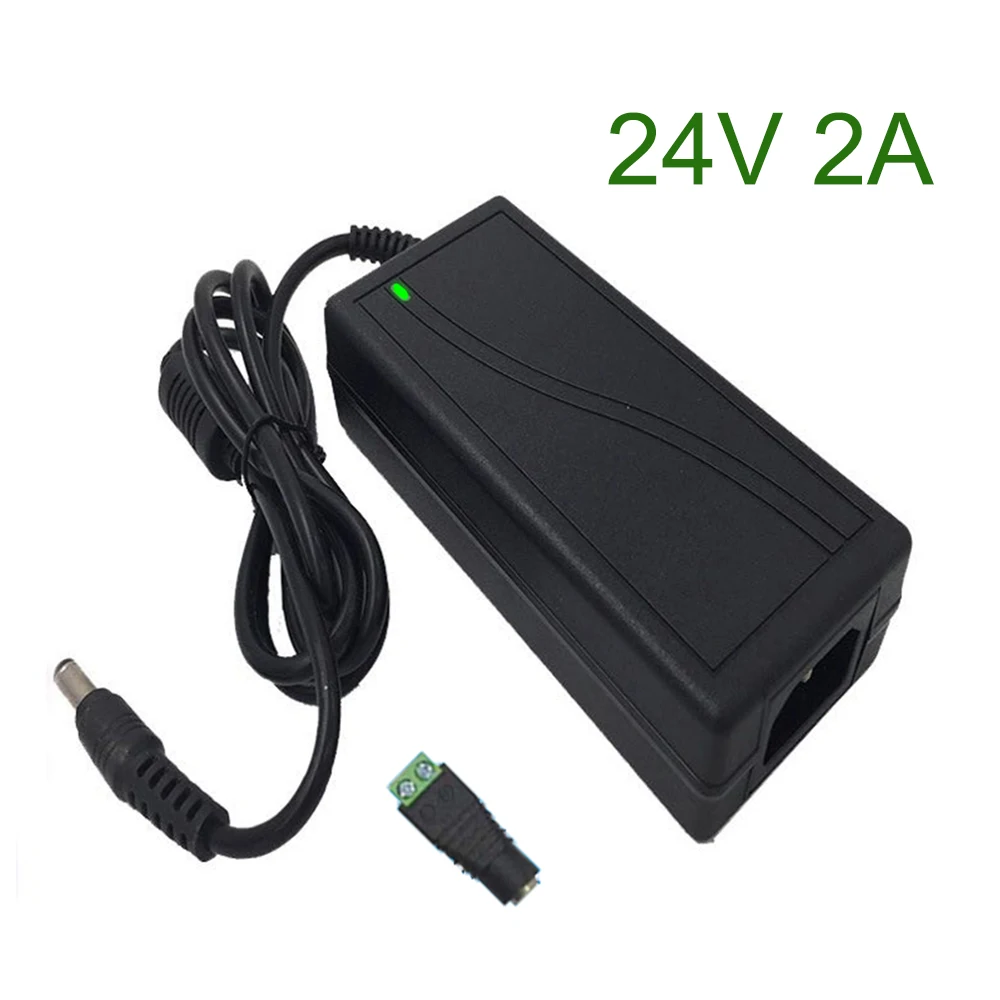 24V2A AC 100 V-240 V DC 24 V 2A импульсный источник питания 24 вольт универсальный адаптер питания, трансформатор Светодиодный светильник AC/DC зарядное устройство 5,5-2,5mm