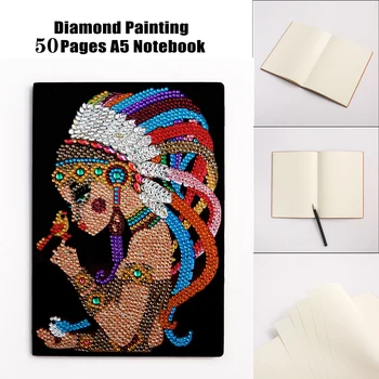 

50 Pages Diamond Painting Notebook DIY Mandala Special Shaped Diamond Embroidery Cross Stitch A5 Notebook Diary Book