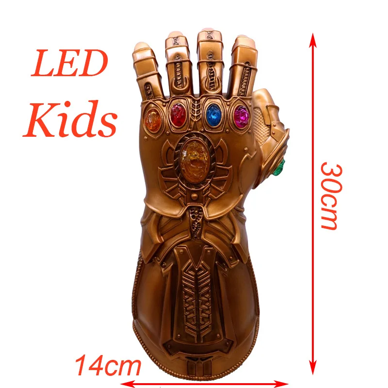 Горячие Мстители 4 перчатки Таноса Бесконечность перчатка Железный человек Халк перчатки руки Мстители костюм супергероя Косплей Опора латексная маска - Цвет: kids