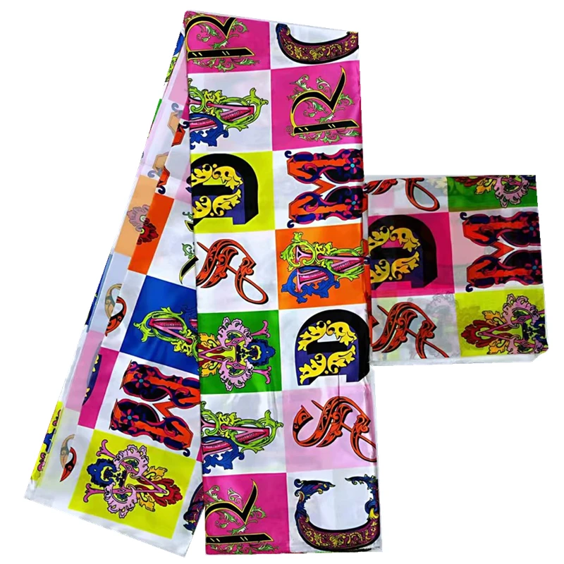 ИМИТИРОВАННАЯ шелковая ткань Африканский принт ткань нигерийская Анкара Африканские Восковые принты для вечерние 6 ярдов для ткани - Цвет: MJ850829s2