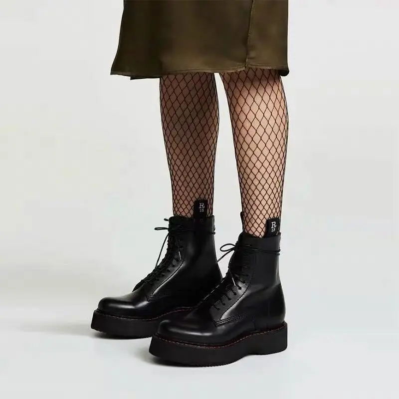 Ботинки Martin; Bottes; женские ботинки из натуральной коровьей кожи на платформе в британском стиле; криперы с перекрестной шнуровкой; фирменный дизайн; ботинки на молнии для мотоцикла