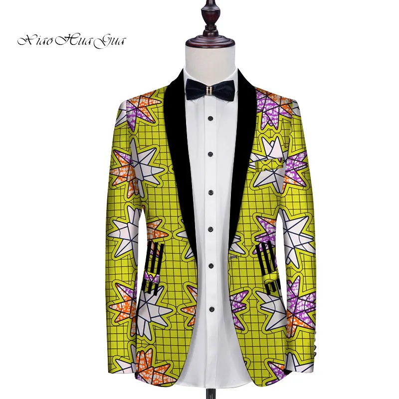 Men Customized Blazer African Print Dashiki Men Clothes Wedding Party Suit Blazer Jacket Tops Coat Casual Party Blazer WYN752