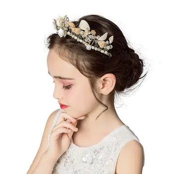 

2020 Girls Bride Wedding Hair Accessories Crystal Pearl Hair Combs Head Pieces Tiara Crown de Noiva Hair Jewelry Lovely Crown
