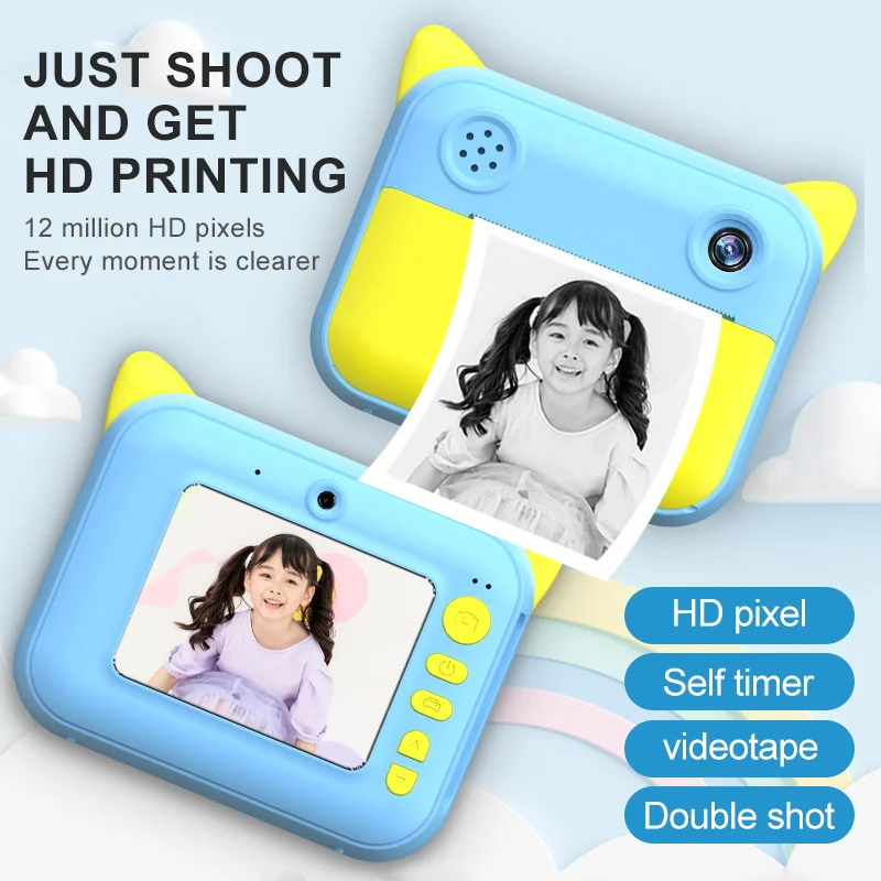 Children Camera instant Print Camera For Kids 1080P HD Digital Camera With Print Photo Paper Child Camera Best Birthday Gifts
