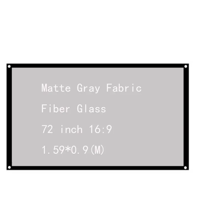 Thinyou 72inch 16:9 Matte Gray Fabric Fiber Glass Home Projection Screen Film Theater  Movie Video Screen for Projector