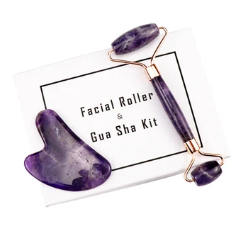 

Natural Amethyst Silent Plug Roller Natural Jade Stone Body Massager Anti Wrinkle Cellulite Face Lift Slimming Skin Health Care