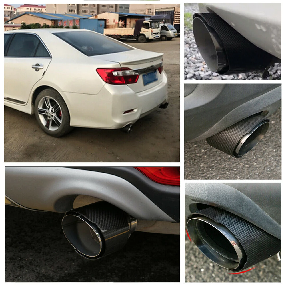 89mm Outlet Universal Carbon Fiber Exhaust Muffler Tip Pipe Cover Car Exhaust Pipe Cover With Full Carbon Car Accessories 89mm Outlet Universal Carbon Fiber Exhaust Muffler Tip Pipe Cover Car Exhaust Pipe Cover With Full Carbon Car Accessories