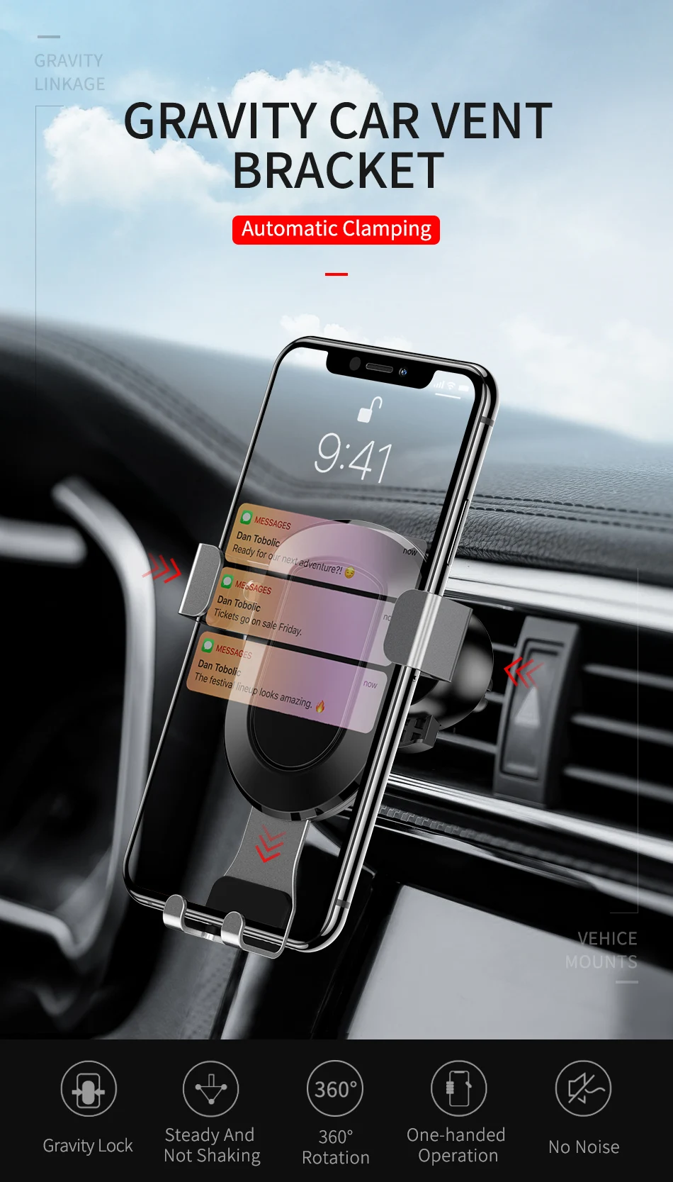 Автомобильный держатель для телефона YKZ Автомобильный держатель для iPhone Xiaomi универсальный держатель подставка для мобильного телефона в автомобиле