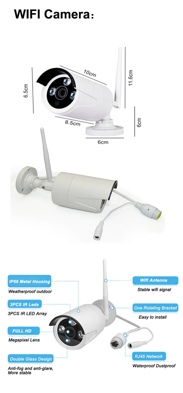 Беспроводная система наружного безопасности записываемый WI-FI NVR kit с 10 дюймов монитор 8 шт. 960 P, беспроводная IP камера, Wi-полный набор