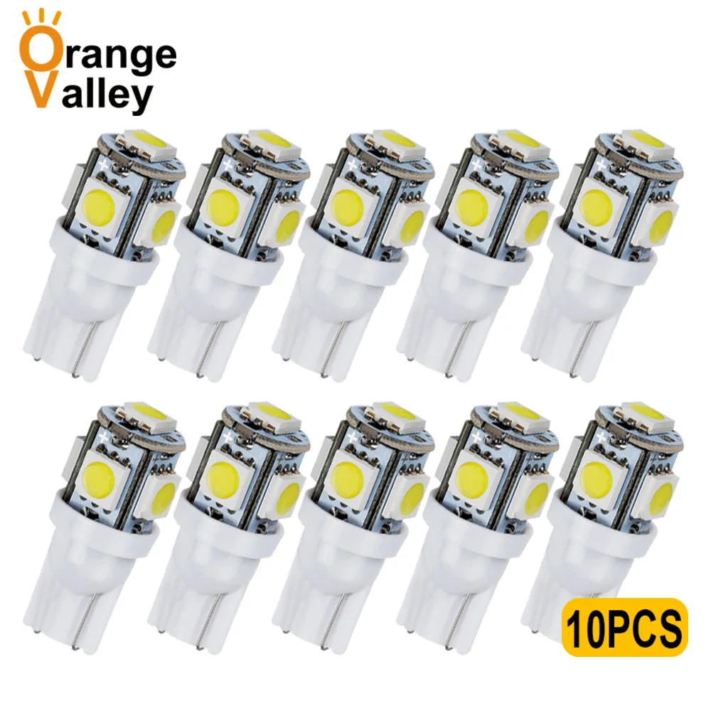 10 шт. Оптовая Продажа T10 5 SMD 5050 W5W 194 501 Светодиодные Автомобильные габаритные огни
