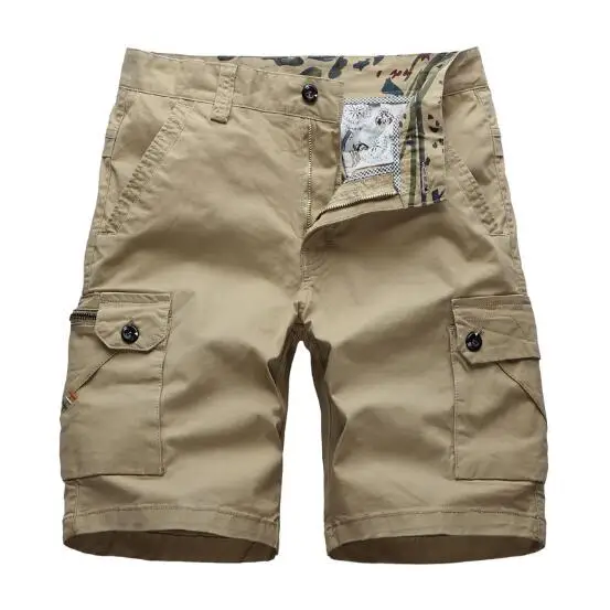 Men Shorts Summer Hot Sale Solid Cotton Knee-Length Short Pants Men Outwear Fashion Casual Elastic Plus Size Loose Shorts