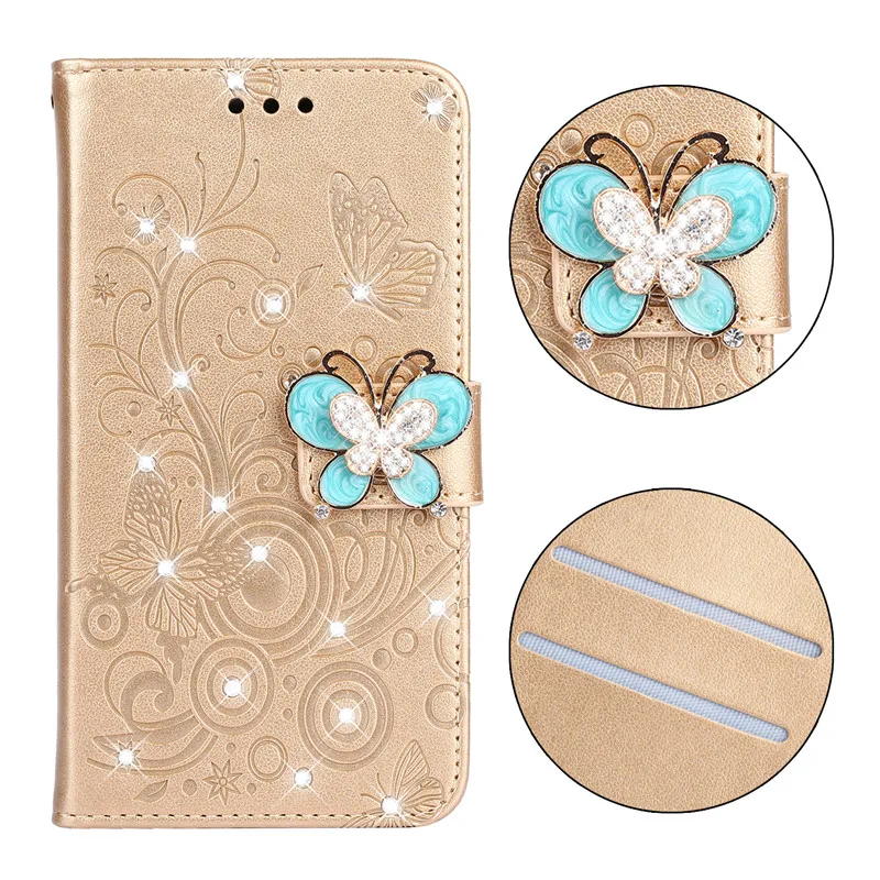 

XC Shining Butterfly PU Case for XiaoMi F1 NOTE7 K20 RedMi NOTE6 PRO 6 5 5A 5Plus 6Pro Wallet Case Protect Skin Cover