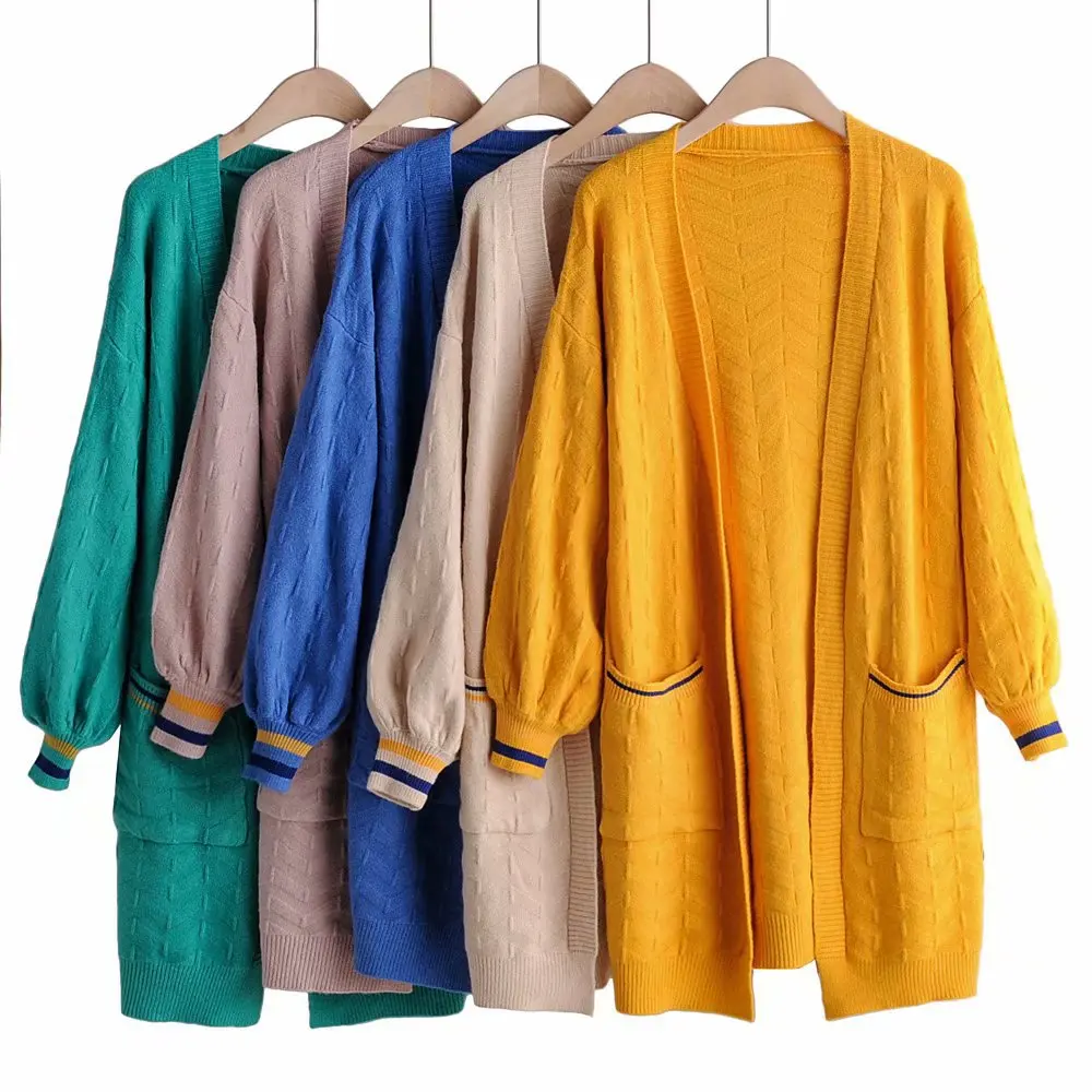 

Women Clothes 2019 Autumn and Winter Clothes Women Lazy Wind Long Cuff Stripe Cardigan Women Sweater Women Casaco Feminino