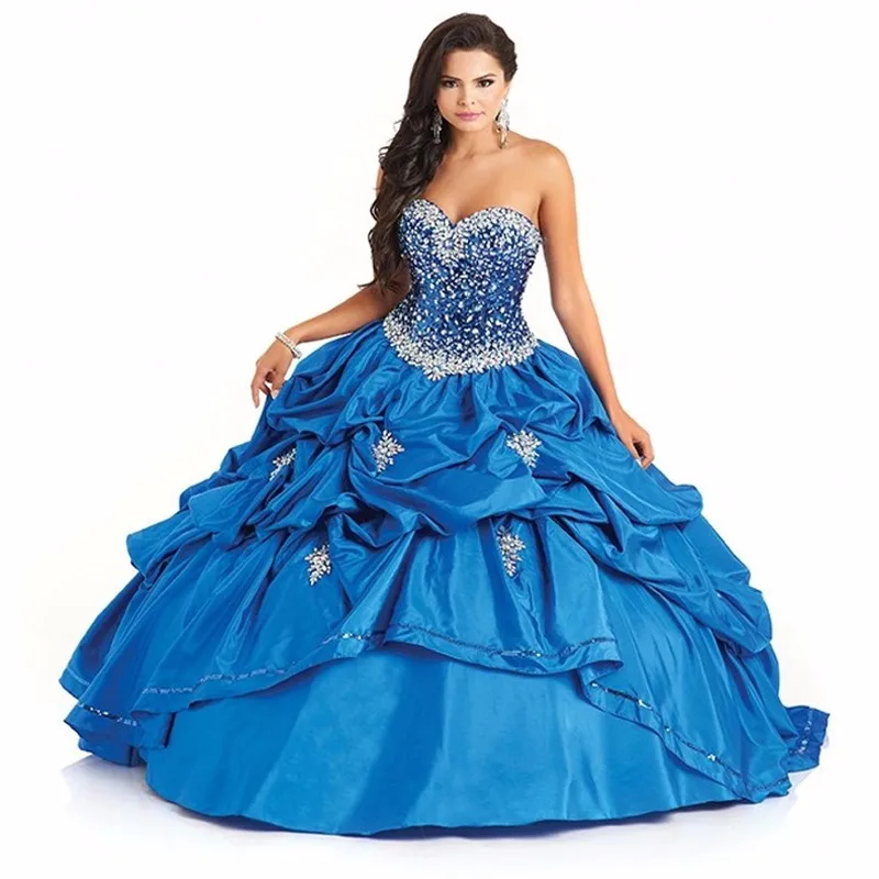 

Sweet 16 Dresses Bead Blue Taffeta Appliques Sparkly Beaded Bodice Navy Blue Quinceanera Dresses With Jacket Vestidos De 15 Anos
