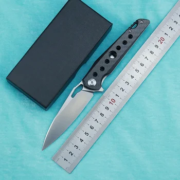 

LEMIFSHE Flipper folding knife D2 blade pocket camping hunting survival carbon fiber G10 tactical kitchen outdoor gift EDC tool